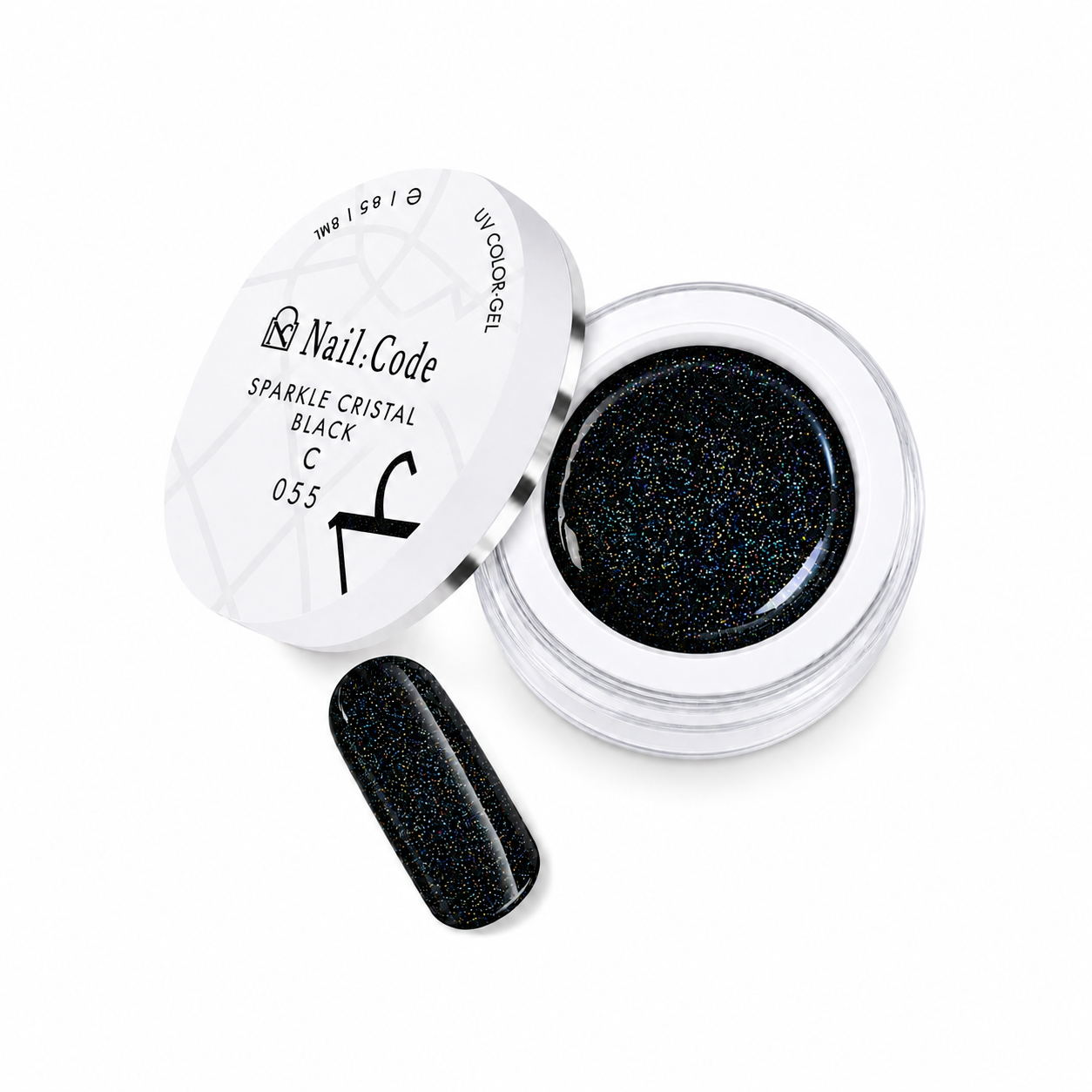 C055 – Sparkle Cristal Black – UV/LED Farbgel