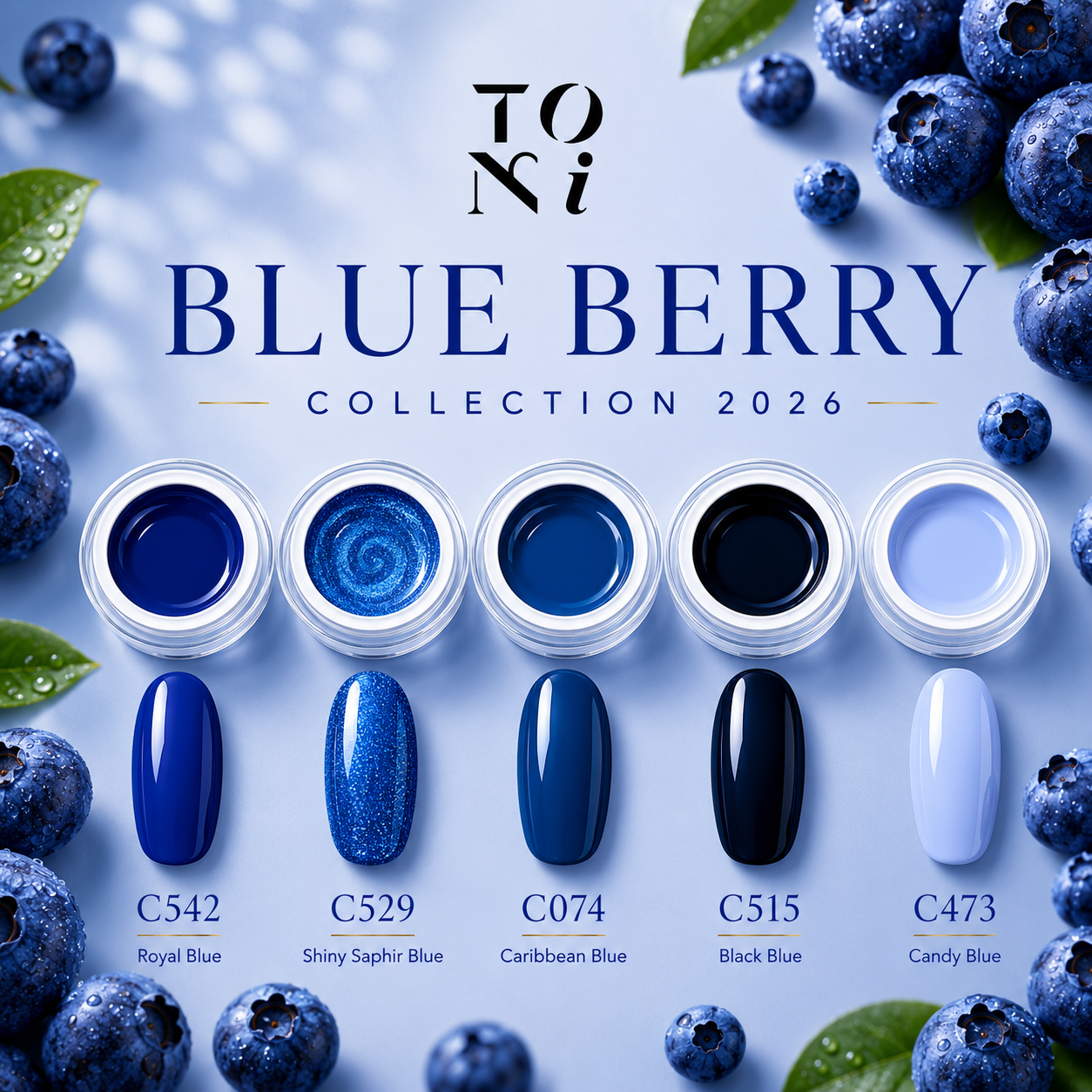 BLUE BERRY COLLECTION 2026 – 5 UV/LED COLORGELE