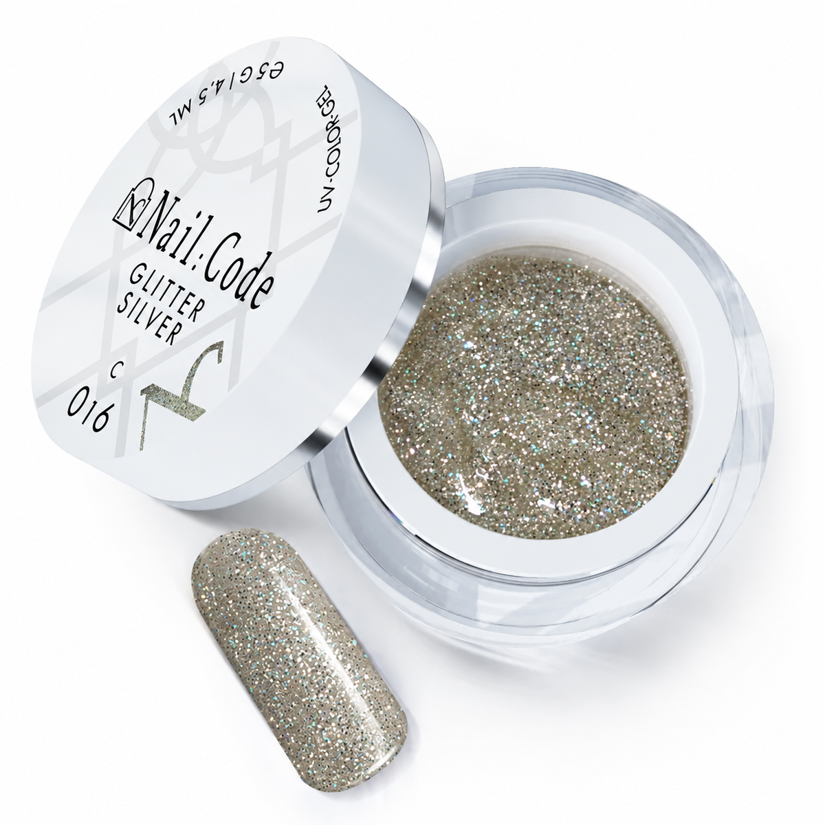 C016 – Glitter Silver – UV/LED Color Gel