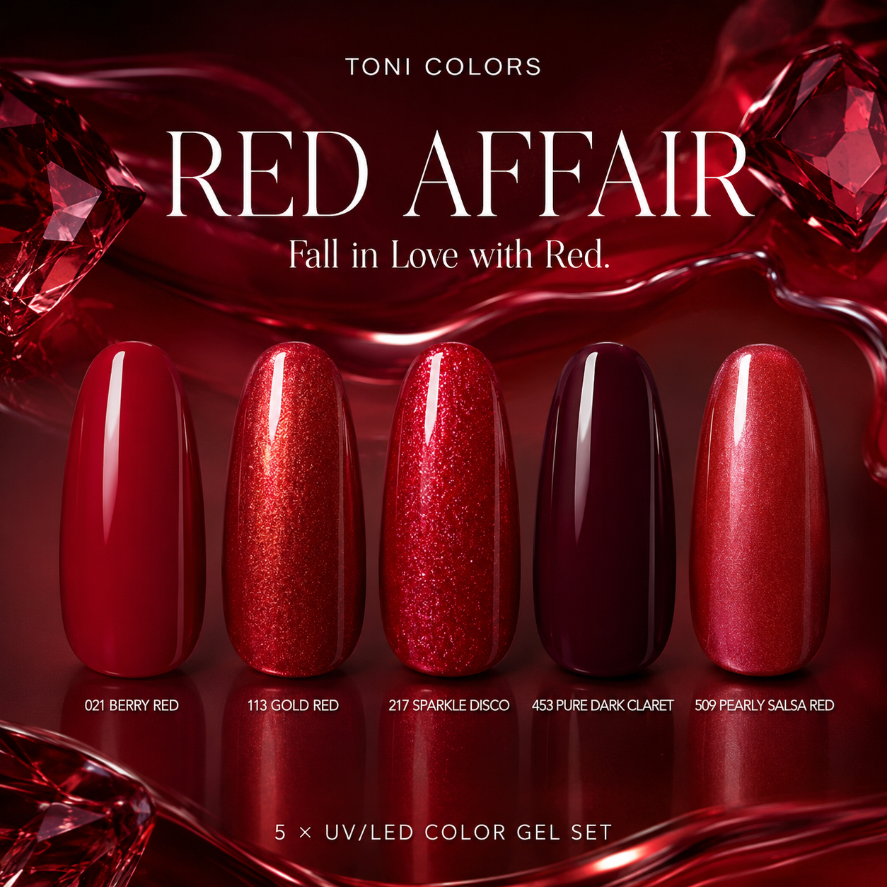 RED AFFAIR – 5 UV/LED COLORGELE