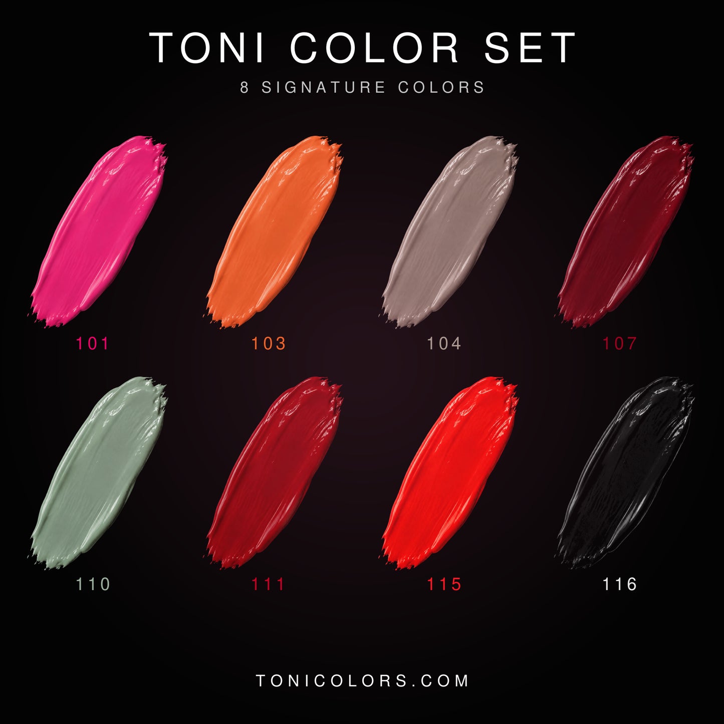 TONI TIKTOK TOP SELLER SET – 8 Signature Colors