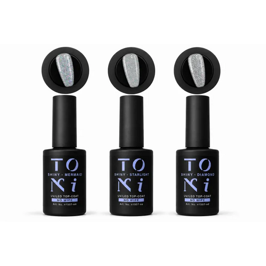 Shiny Collection – UV/LED Top Coat Set (3 × 10 ml)